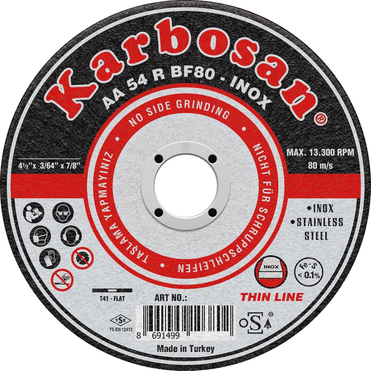 125X1,6X22 İNOX THİNLİNE KESİCİ TAŞ