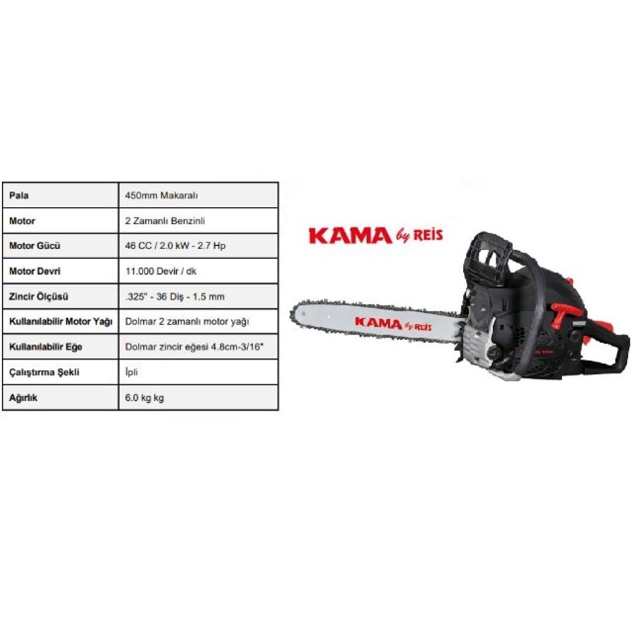 BENZİNLİ AĞAÇ KESİM MOTORU 46CC