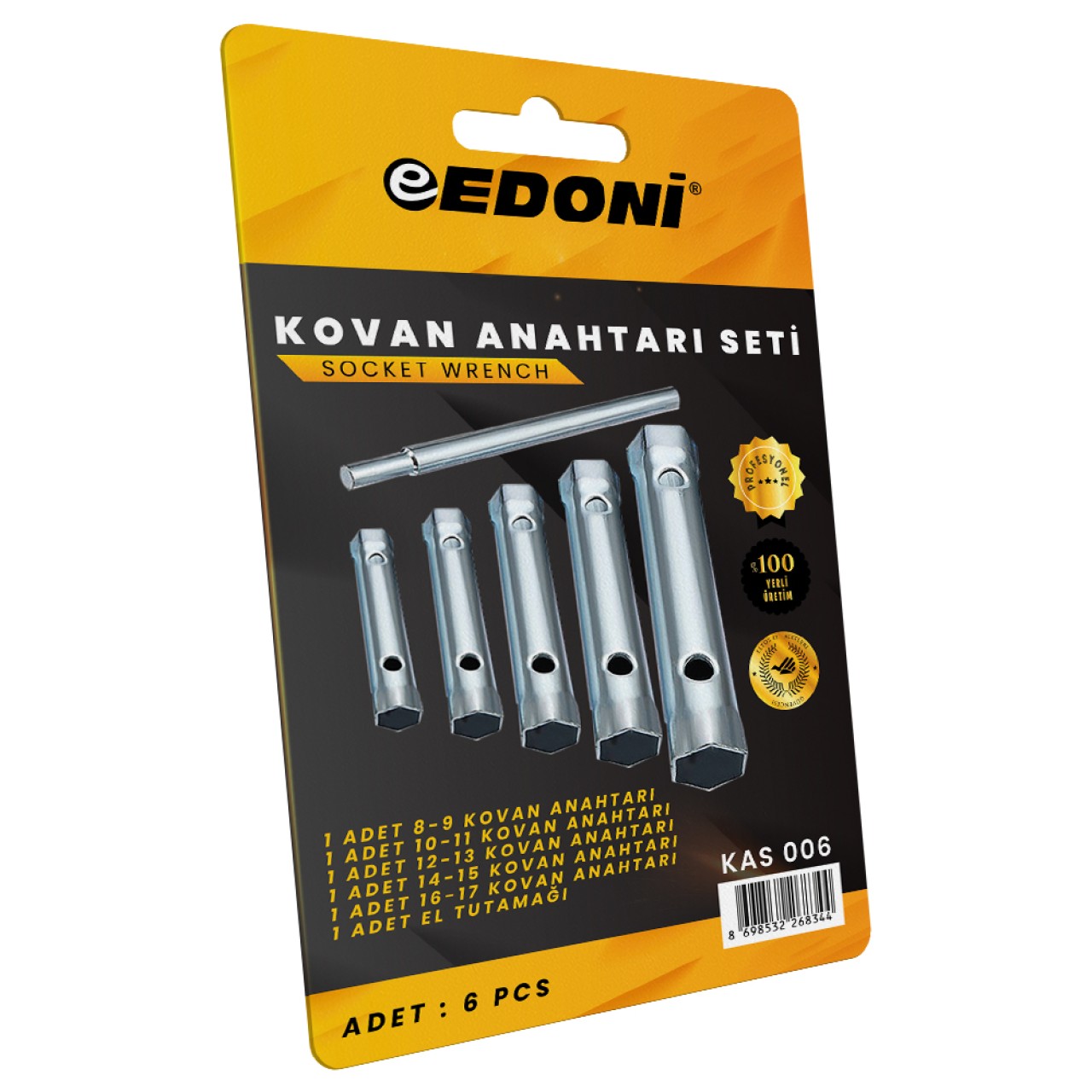 EDONİ KOVAN ANAHTAR SETİ 6 PARÇA