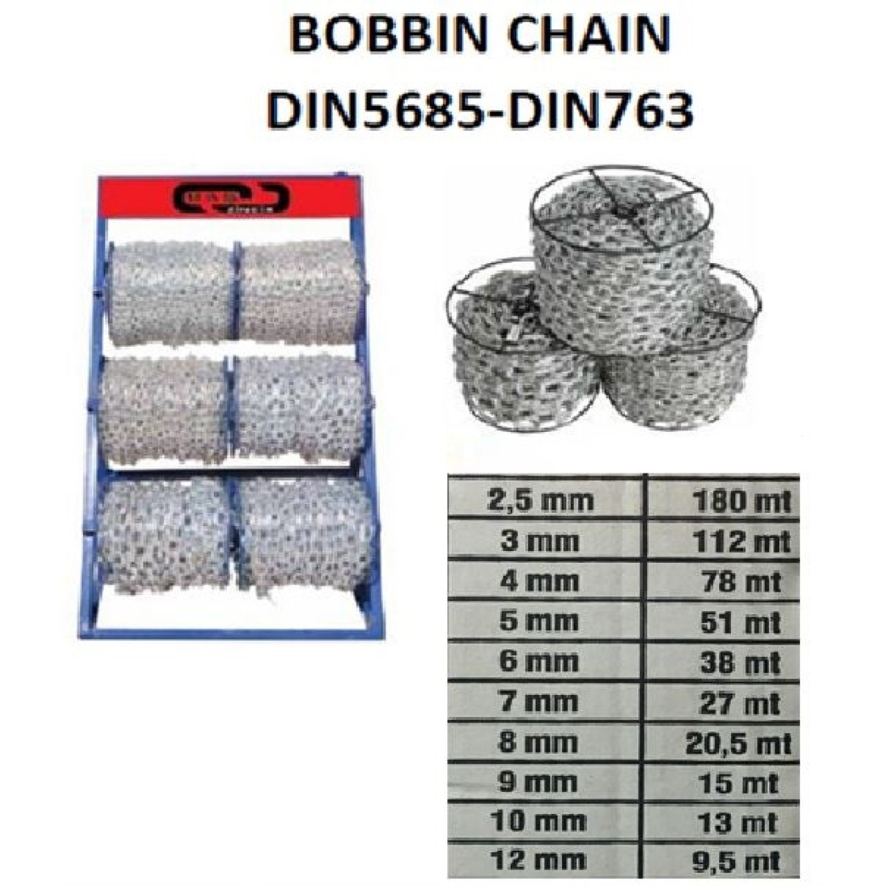 MAKARALI ZİNCİR BEYAZ 3MM 112MT