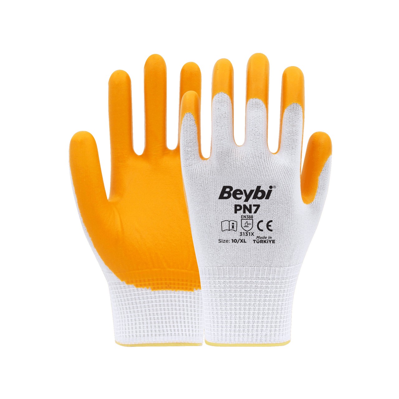 NİTRİL ELDİVEN POLY BEYAZ SARI NO:9