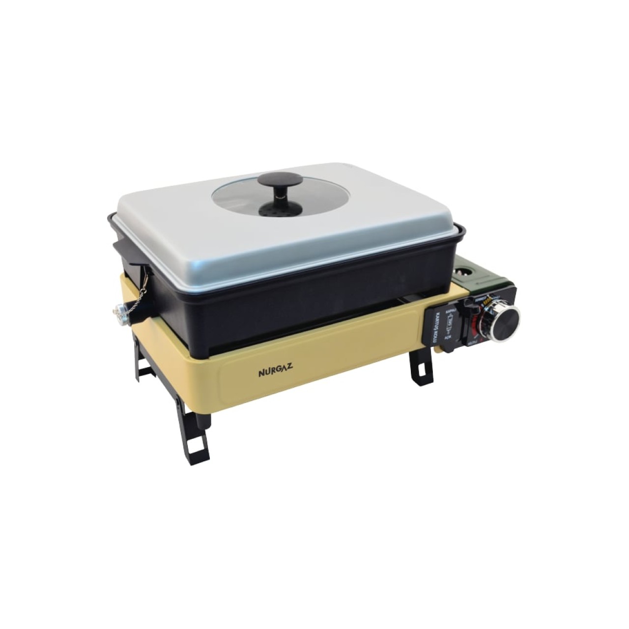PORTATİF GAZLI BARBEKÜ VE PİŞİRME SETİ HAKİ