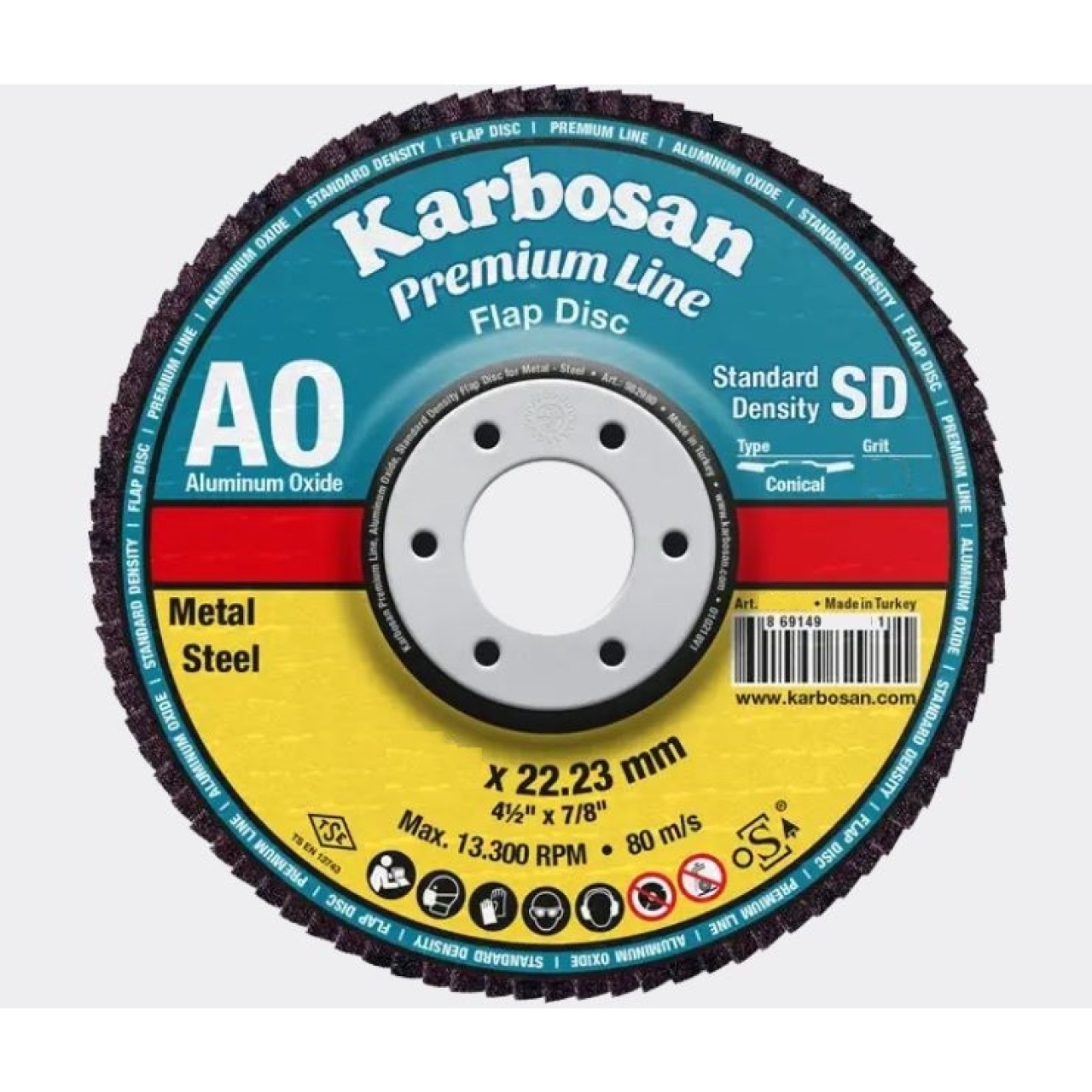 PREMİUMLİNE FLAP DİSK 180MM 60 KUM NK KONİK AO AXPR11 SD