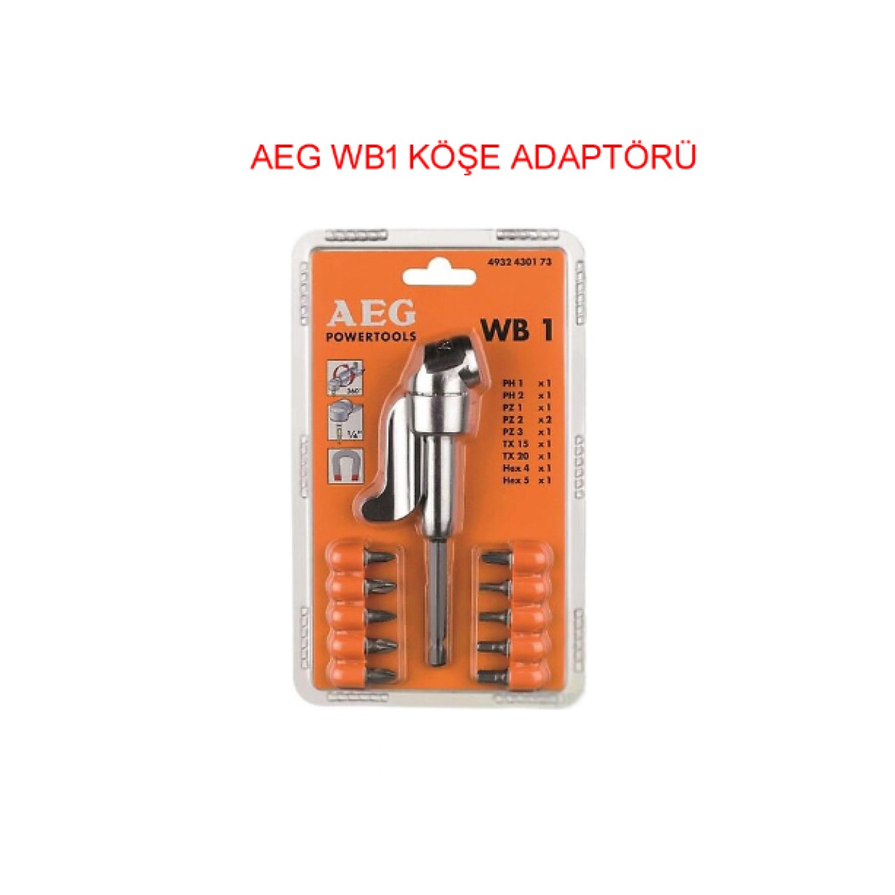 VİDALAMA KÖŞE ADAPTÖRÜ WB1 10 PARÇA SET